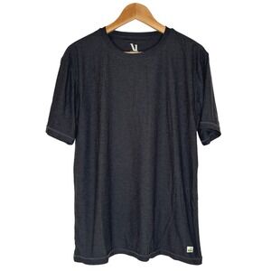 Vuori Charcoal Heather Gray Strato Tech Tee Short Sleeve Shirt Men's Size L